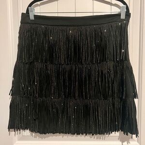 Curvy Sense Fringe Mini Skirt